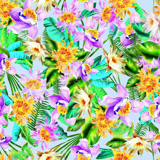 手绘水彩印花华亿平台图片