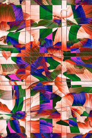 几何色块印花华亿平台图片