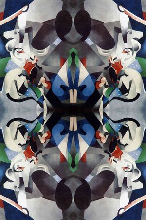 几何图形印花华亿平台图片