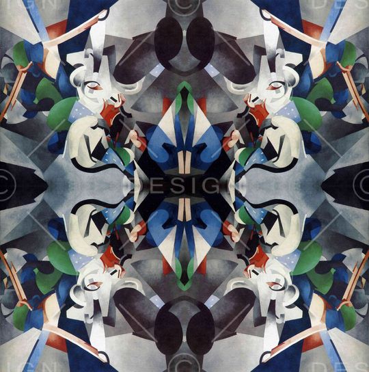 几何图形印花华亿平台图片