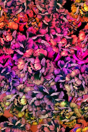 手绘水彩印花华亿平台图片