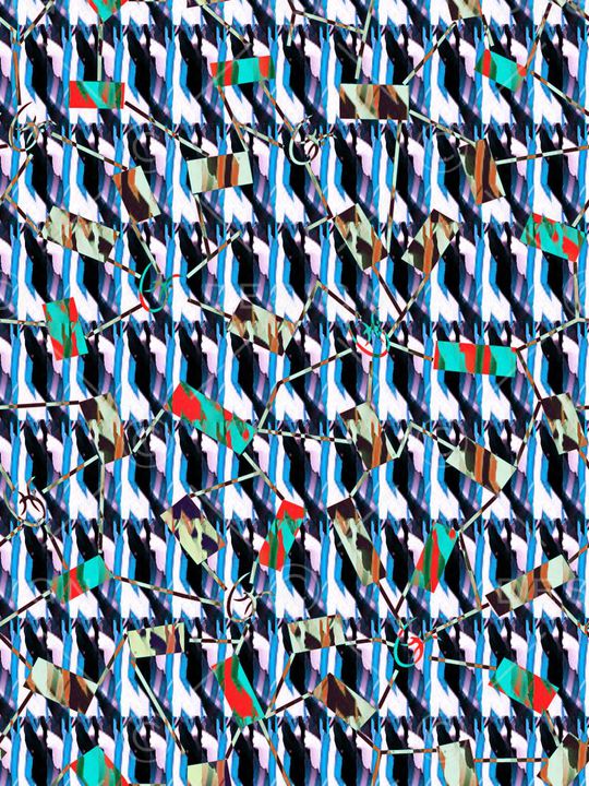 几何拼接印花华亿平台图片