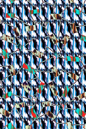 几何拼接印花华亿平台图片