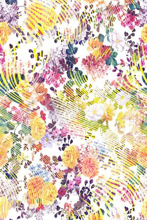 手绘水彩印花华亿平台图片