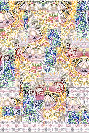 几何线条印花华亿平台图片