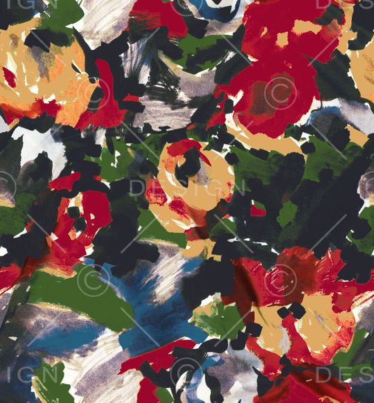 手绘水彩印花华亿平台图片