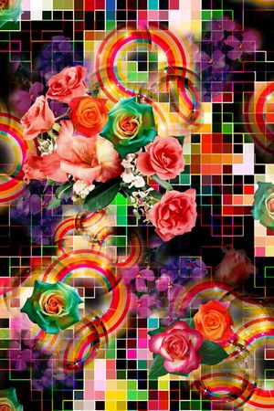 几何方格印花华亿平台图片