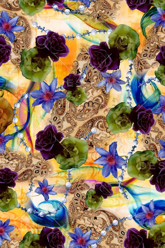 佩斯利涡旋纹印花华亿平台图片