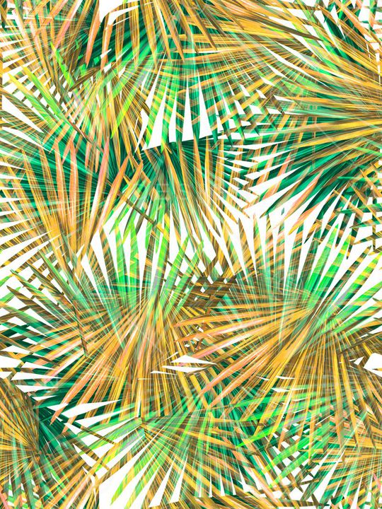 热带植物印花华亿平台图片