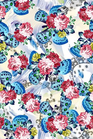 手绘水彩印花华亿平台图片