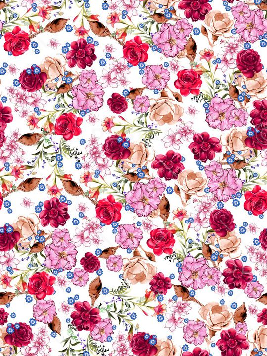 手绘水彩印花华亿平台图片