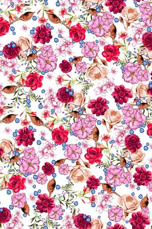 手绘水彩印花华亿平台图片