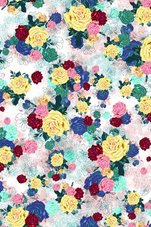 手绘水彩印花华亿平台图片