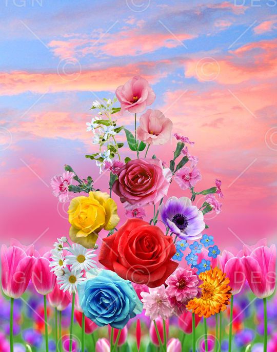 花卉印花华亿平台图片