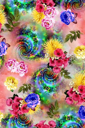 摄影写实花卉印花华亿平台图片