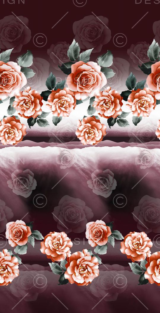 手绘水彩花卉印花华亿平台图片