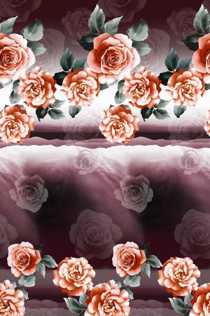 手绘水彩花卉印花华亿平台图片