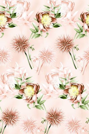 手绘水彩花卉印花华亿平台图片