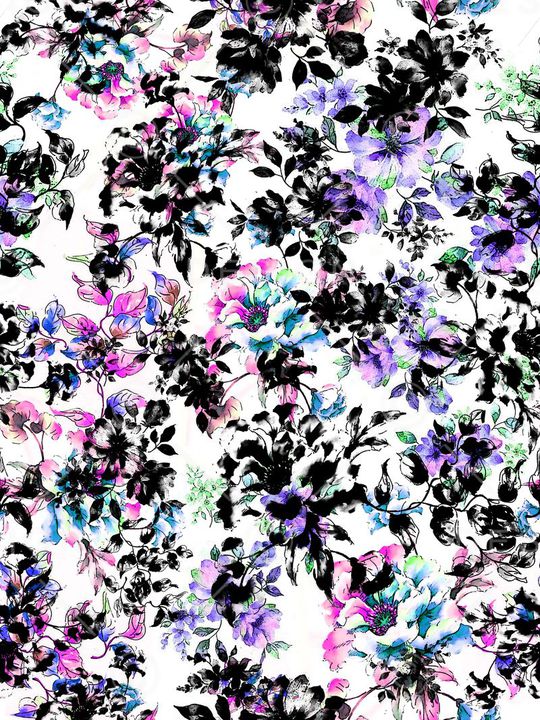 手绘水彩印花华亿平台图片