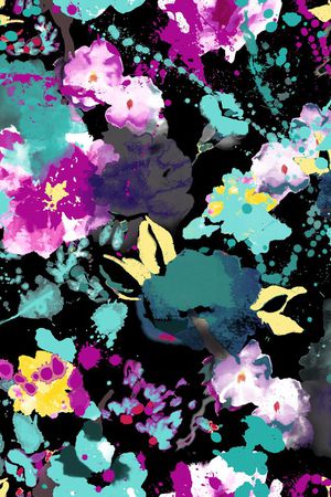 手绘水彩花卉印花华亿平台图片