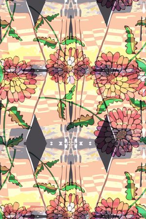 手绘水彩印花华亿平台图片