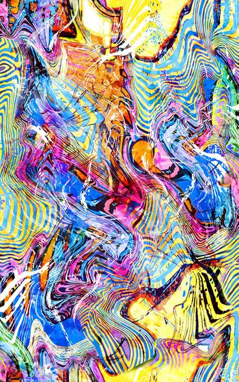 几何线条印花华亿平台图片