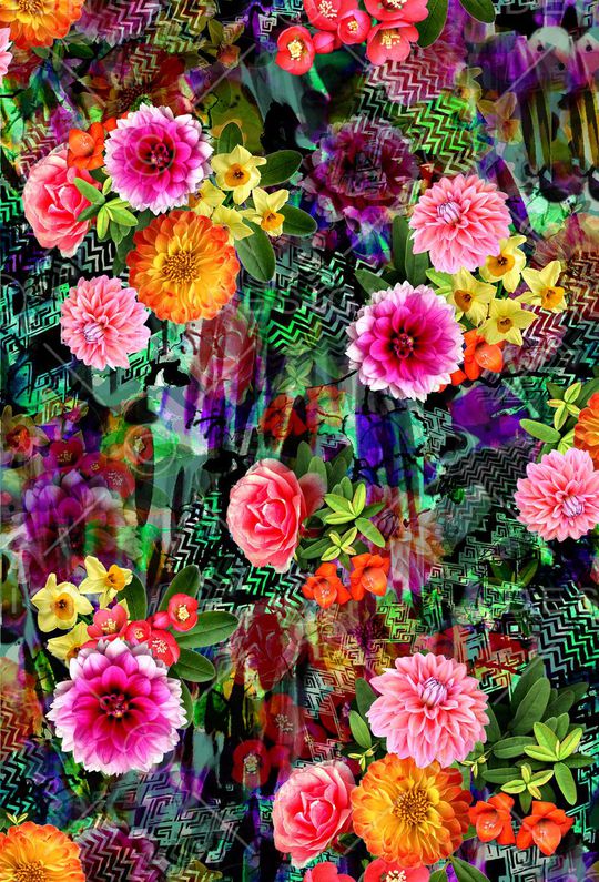 花卉印花华亿平台图片