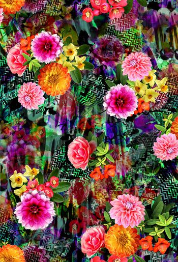 花卉印花华亿平台图片