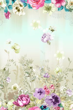 手绘水彩印花华亿平台图片