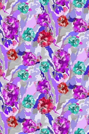 手绘水彩印花华亿平台图片