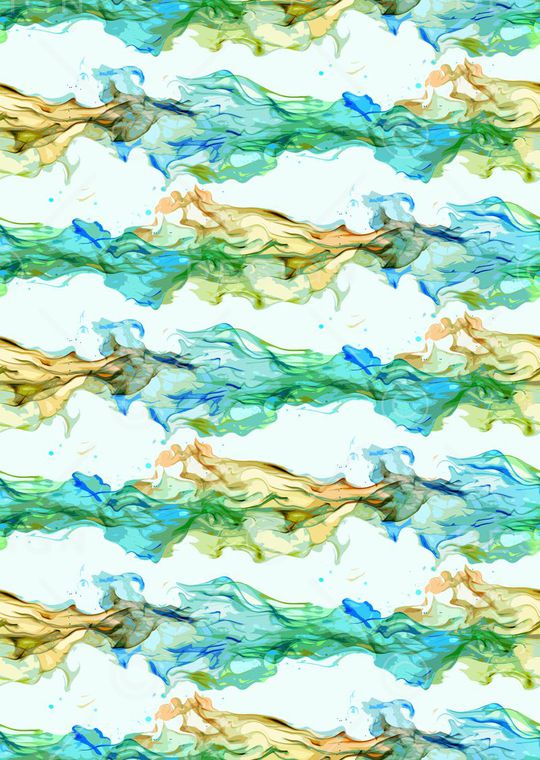 手绘水彩印花华亿平台图片