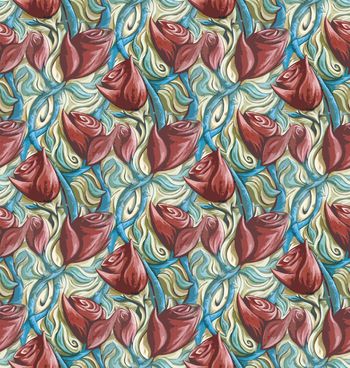 手绘水彩印花华亿平台图片