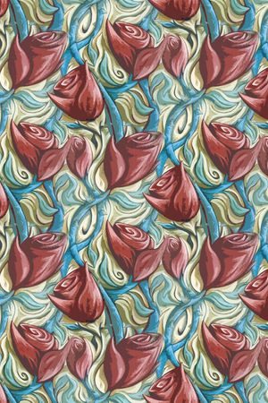 手绘水彩印花华亿平台图片