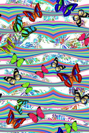 蝴蝶印花华亿平台图片