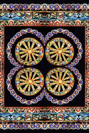 复古花纹印花华亿平台图片