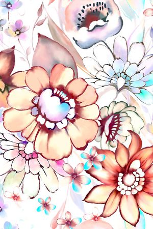 手绘水彩印花华亿平台图片