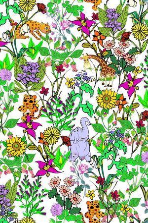 手绘水彩印花华亿平台图片