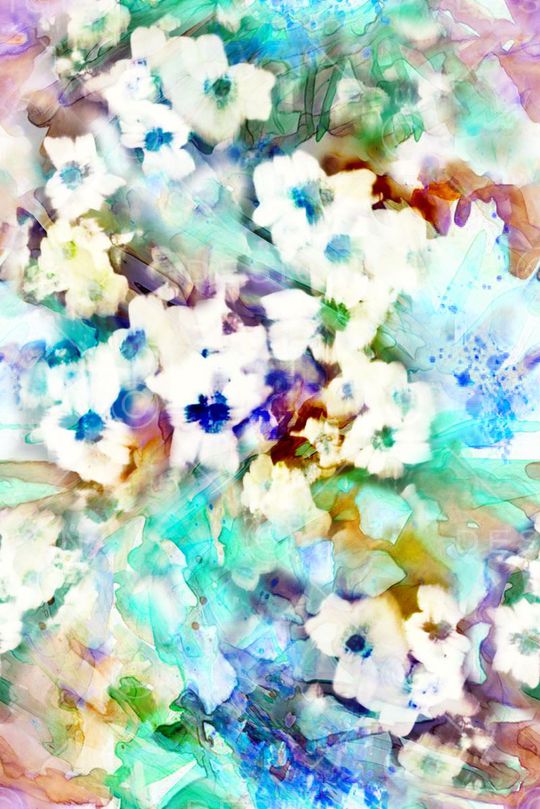 手绘水彩印花华亿平台图片