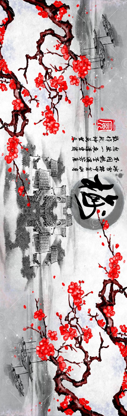 中国风印花华亿平台图片