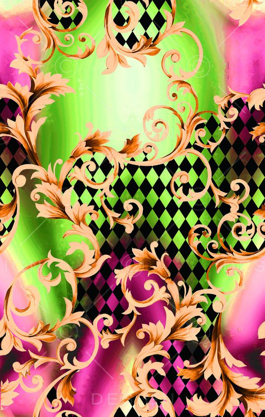 黑白菱格印花华亿平台图片