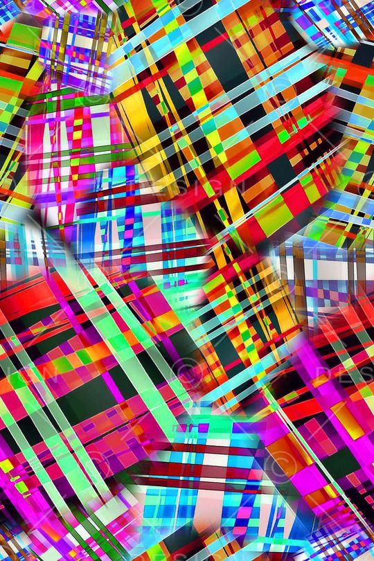 几何色块印花华亿平台图片