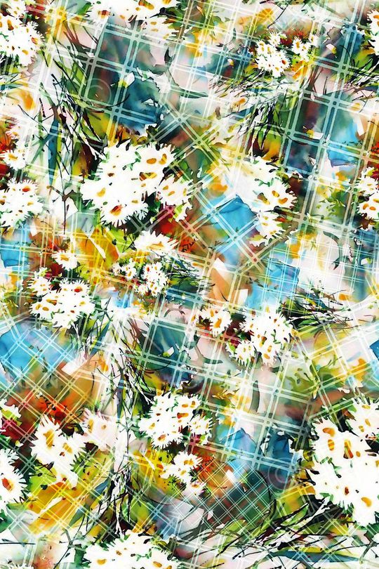 几何格纹印花华亿平台图片