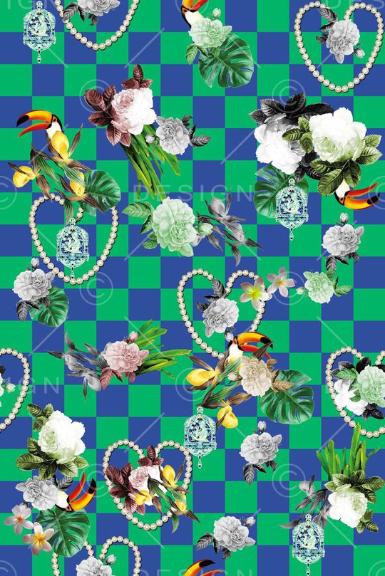 几何方格印花华亿平台图片