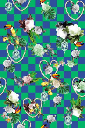 几何方格印花华亿平台图片