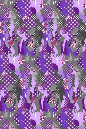 几何格纹印花华亿平台图片