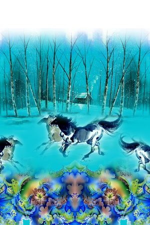 水墨印花华亿平台图片