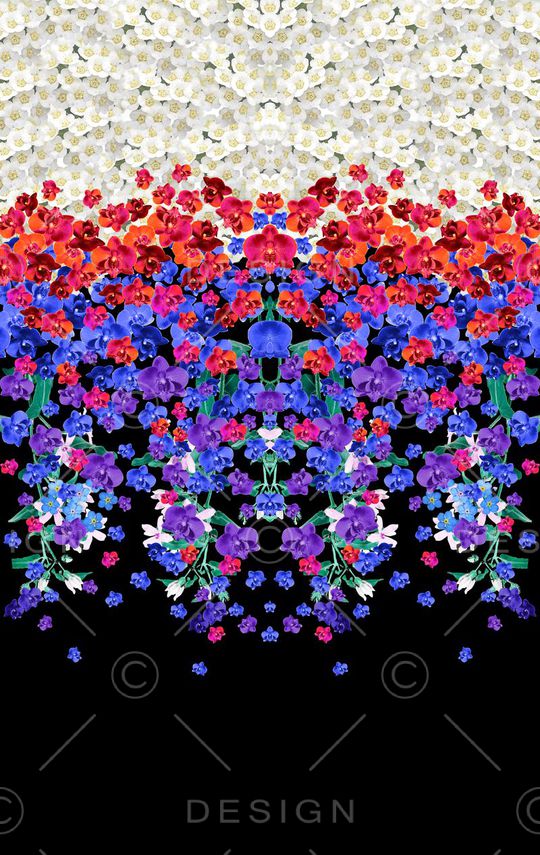 手绘水彩花卉印花华亿平台图片