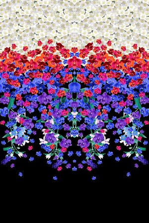 手绘水彩花卉印花华亿平台图片