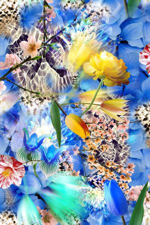 摄影写实花卉印花华亿平台图片