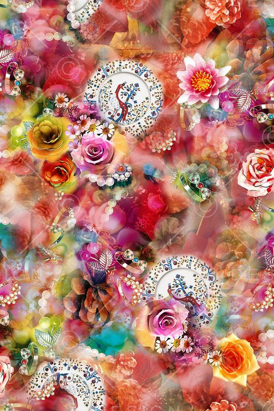 手绘水彩印花华亿平台图片